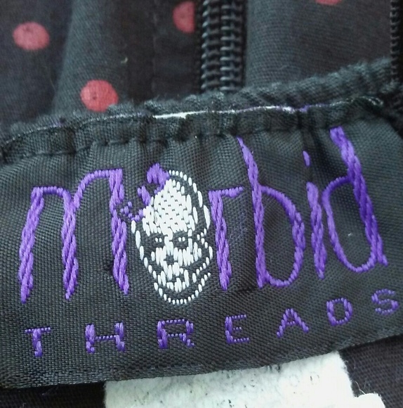 ♦SOLD♦Vintage MORBID THREADS Polka Dot Gothic Top - Picture 4 of 6